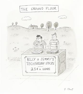 ROZ CHAST (1955-) (THE NEW YORKER) The Ground Floor: Billy & Jimmys Technology Stocks - 25¢ a Share.